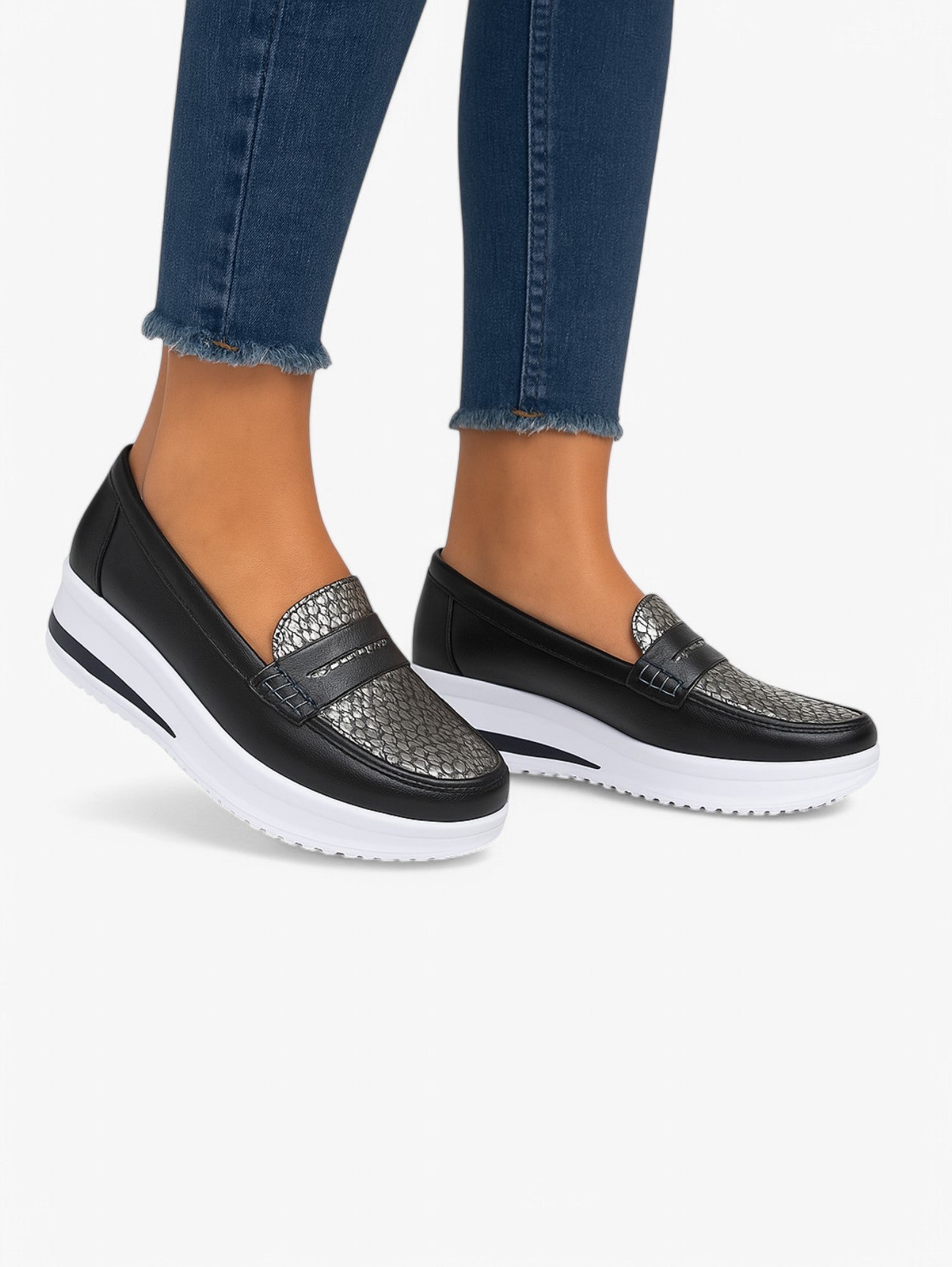 Jada | Women’s Casual Comfort Slip On Platform Sole Loafers