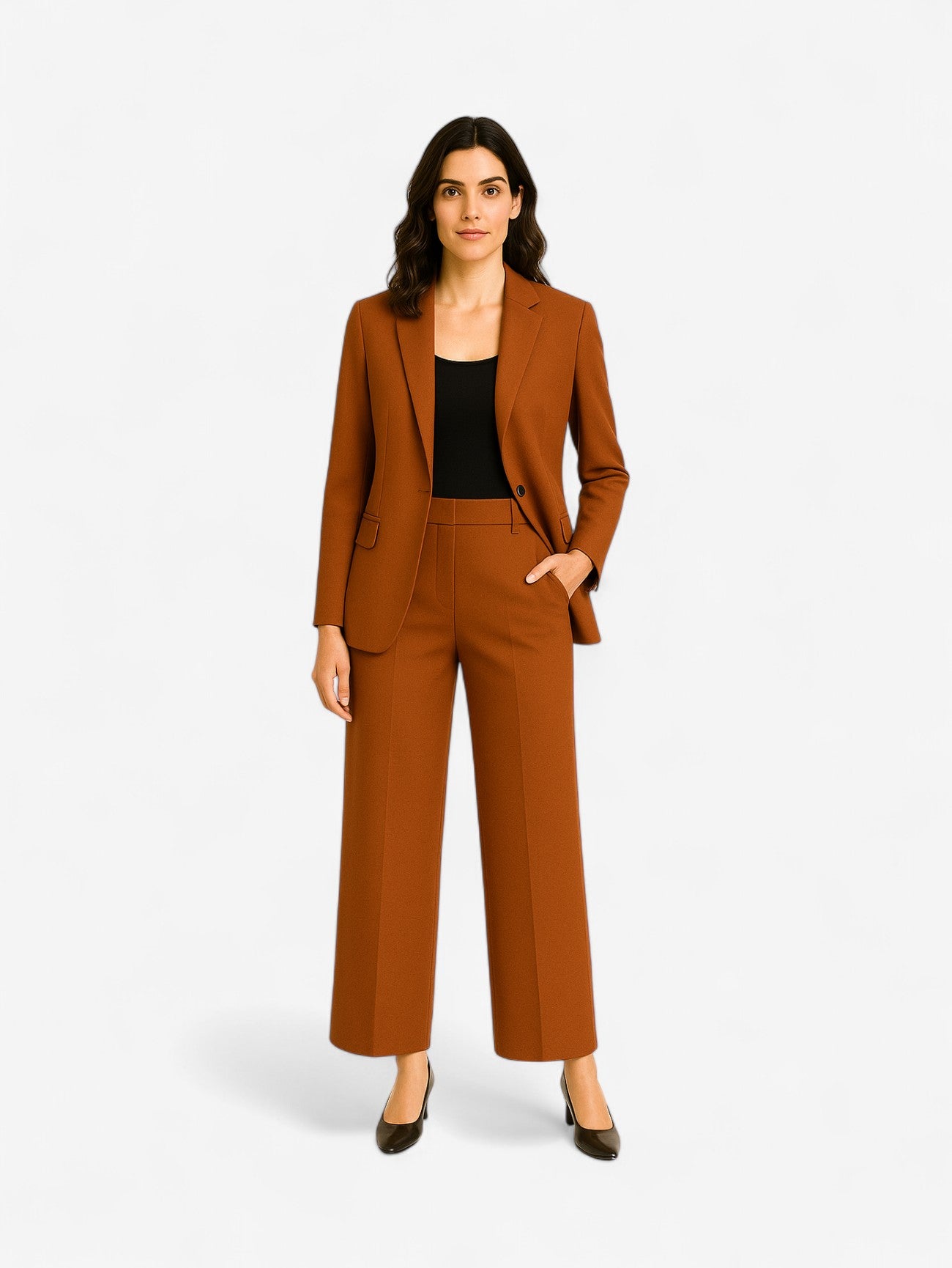 Jada | Women's 2 Piece Slim Fit Suit Set Blazer and Straight Leg Pants