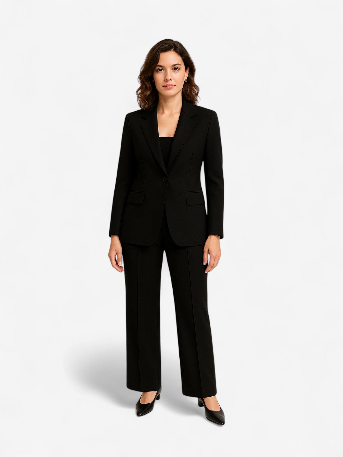 Jada | Women's 2 Piece Slim Fit Suit Set Blazer and Straight Leg Pants