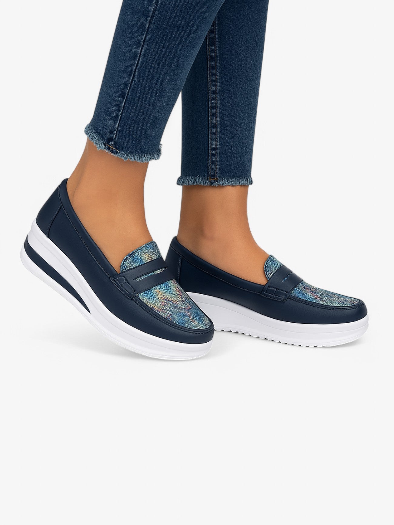 Jada | Women’s Casual Comfort Slip On Platform Sole Loafers