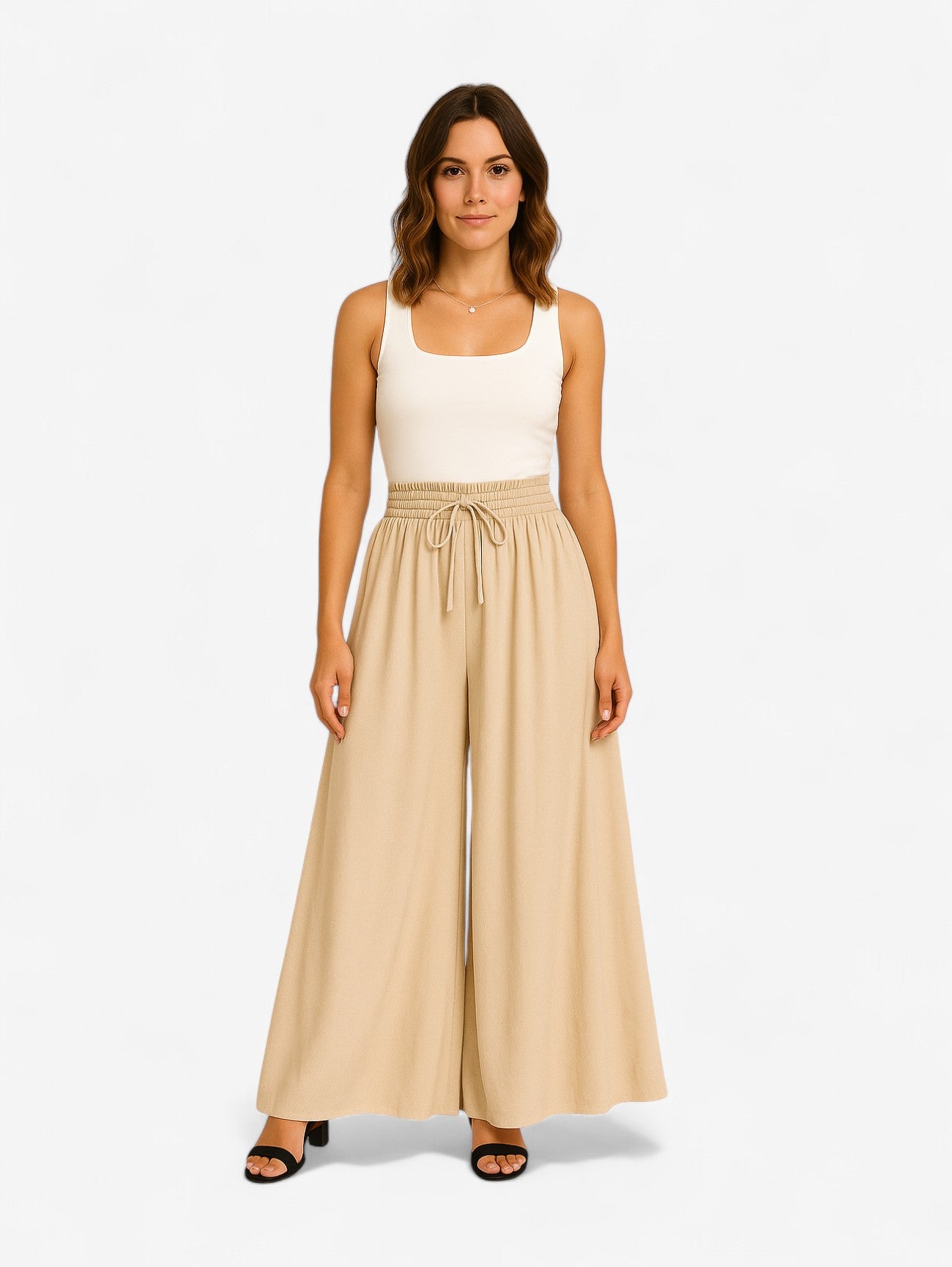 Jada | Women's Adjustable Summer High Waist Wide Leg Palazzo Pants