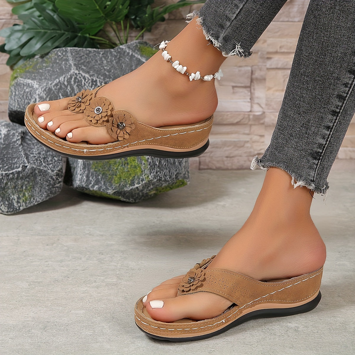 Jada | Women's Floral Wedge Sandals