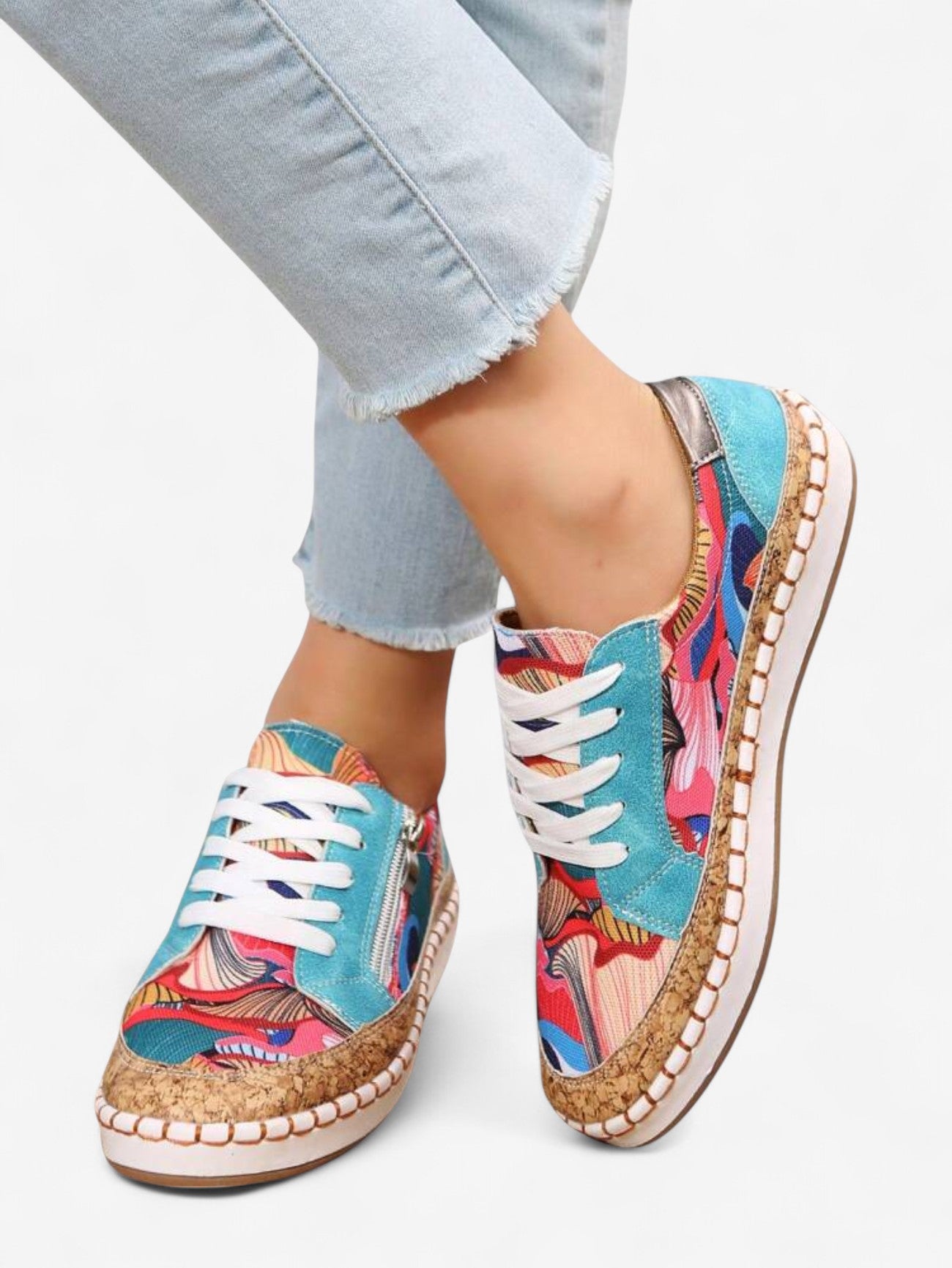 Jada | Women's Summer Colorful Casual Zipper Sneakers