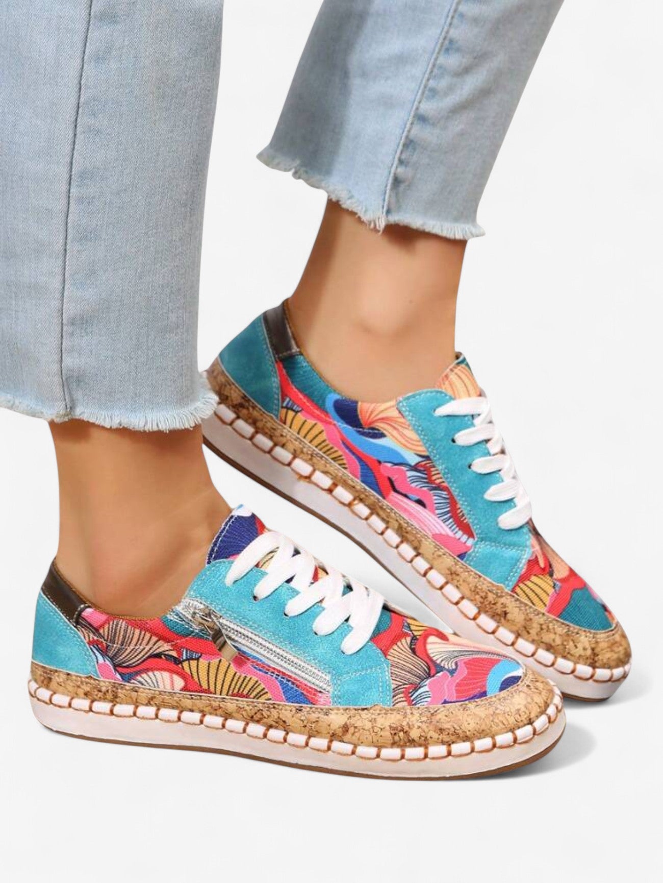 Jada | Women's Summer Colorful Casual Zipper Sneakers