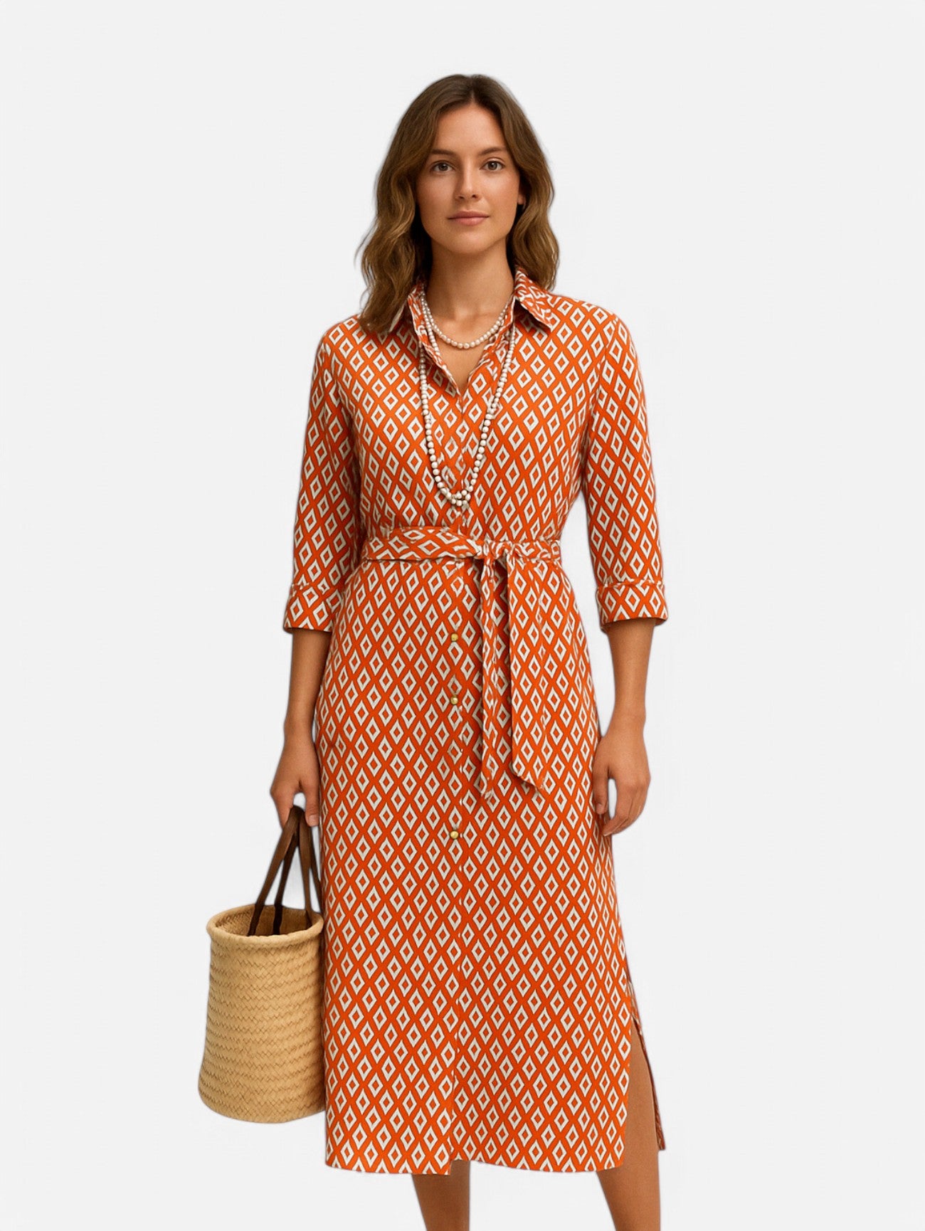 Jada | Women's Lace Up Long Sleeve Print Summer Maxi Dress