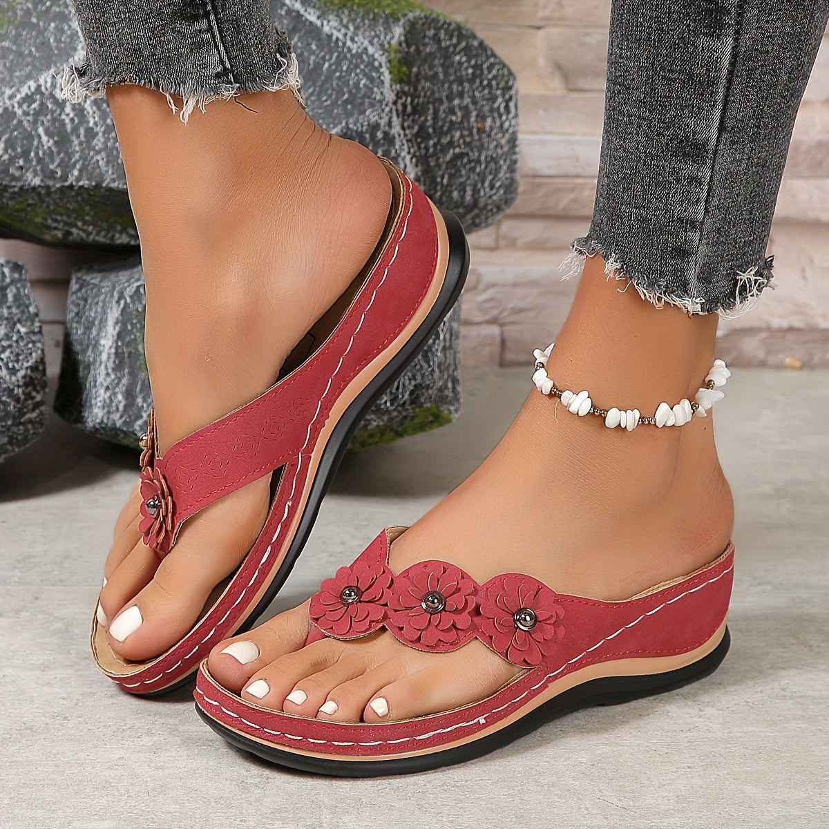 Jada | Women's Floral Wedge Sandals