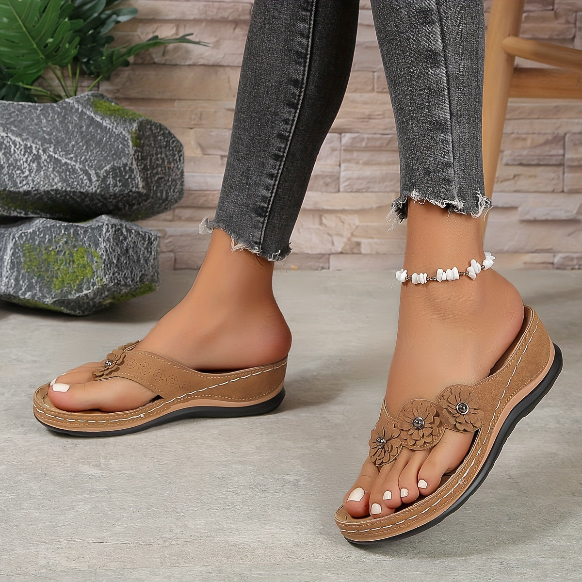 Jada | Women's Floral Wedge Sandals