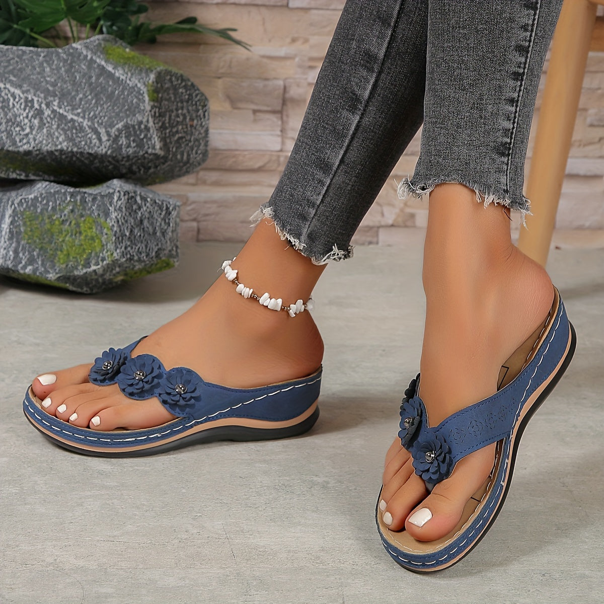 Jada | Women's Floral Wedge Sandals