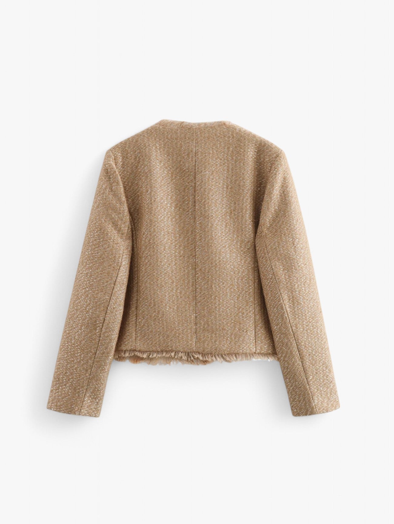 Jada | Women's Cropped Tweed Blazer Jacket Coat with Gold Buttons and Front Pockets
