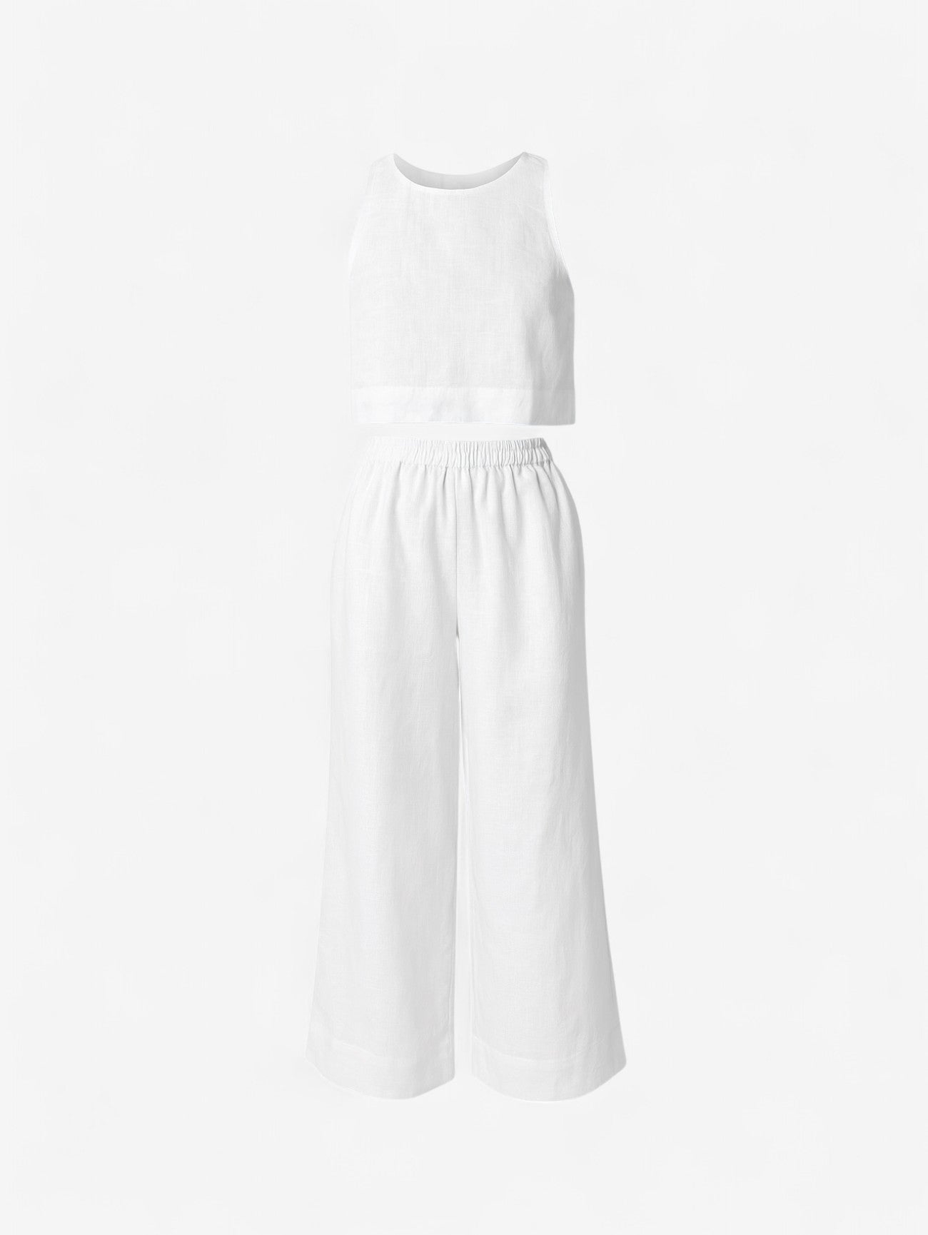 Jada | Women’s Sleeveless Crop Top and Wide Leg Pants Set