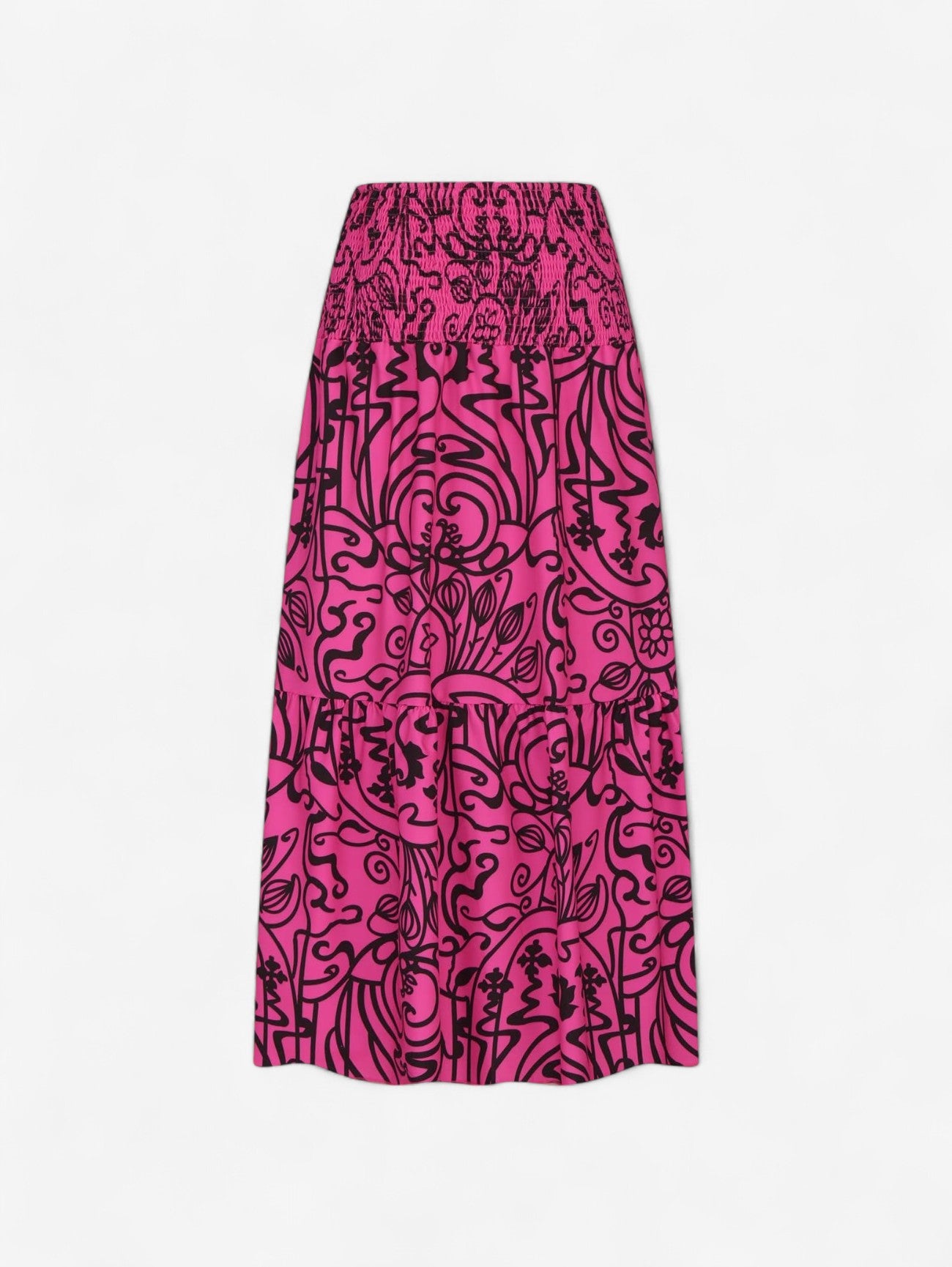 Jada | Women's Boho High Waist Maxi Skirt with Geometric Print