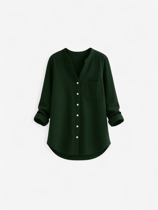Jada | Women's Casual V Neck Long Sleeve Button Down Blouse