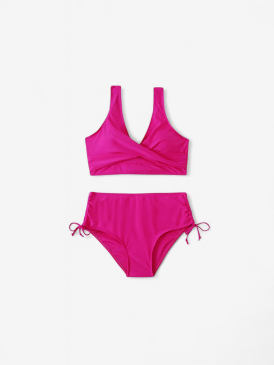 Jada | Women's 2 Piece Lace Up Back High Waisted Bikini Set