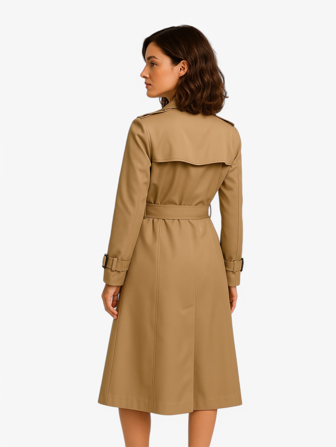 Jada | Women's Classic Vintage Slim Trenchcoat Coat with Adjustable Belt