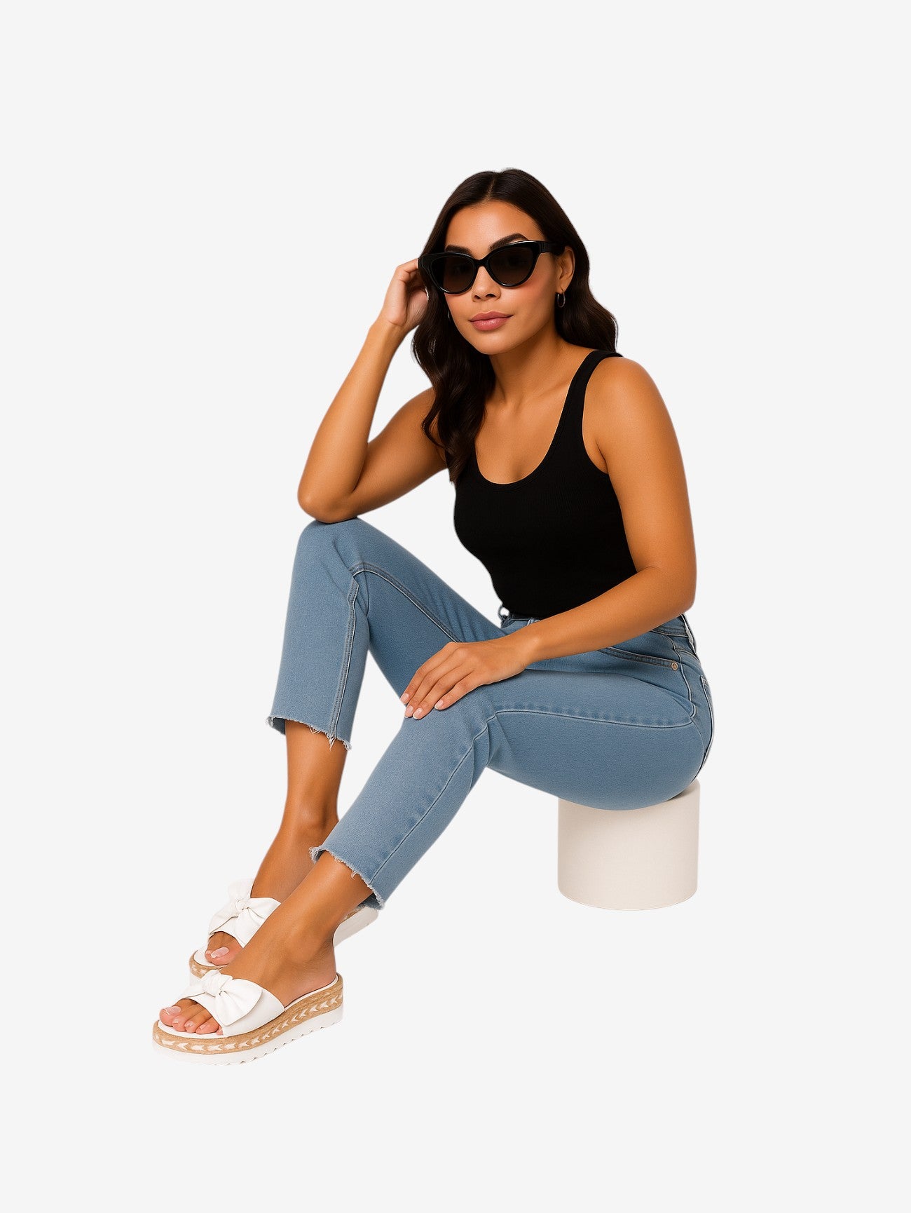 Jada | Women's Summer Slip On Platform Wedge Sandals with Bow Detail