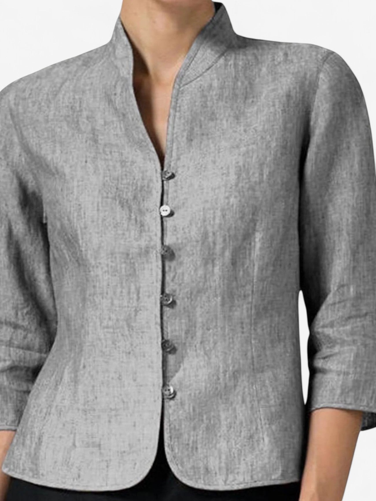 Jada | Women's Button Down Mandarin Collar Blouse Top