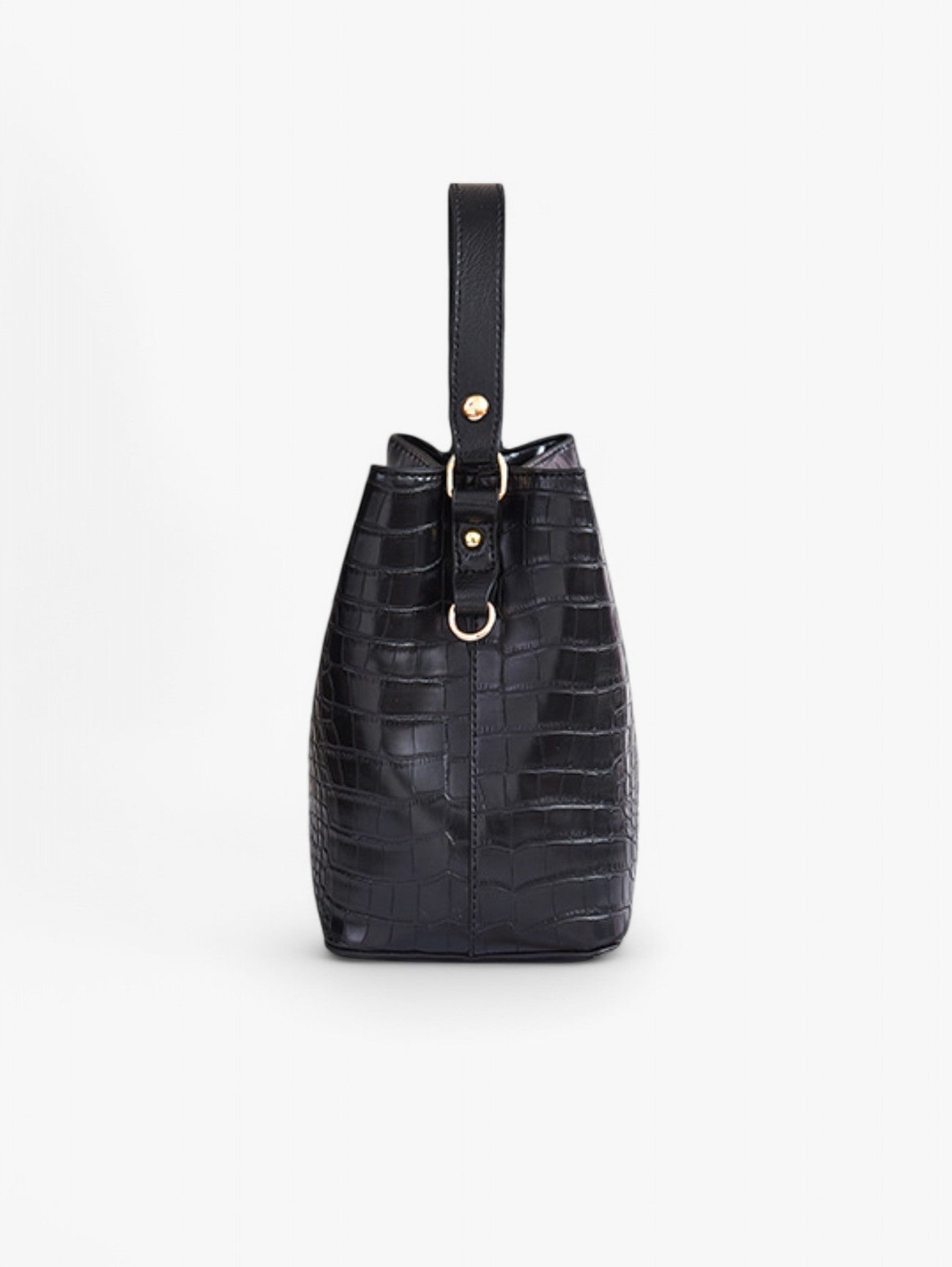 Jada | Women's Black Croc Big Shoulder Tote Bag Charm