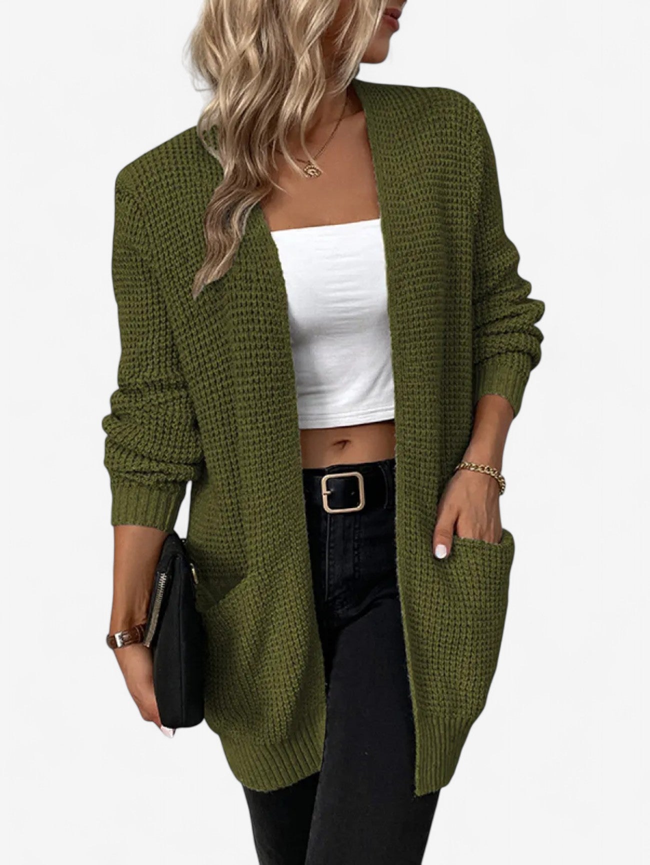 Jada | Women's Long Sleeve Knitted Cardigan Vest