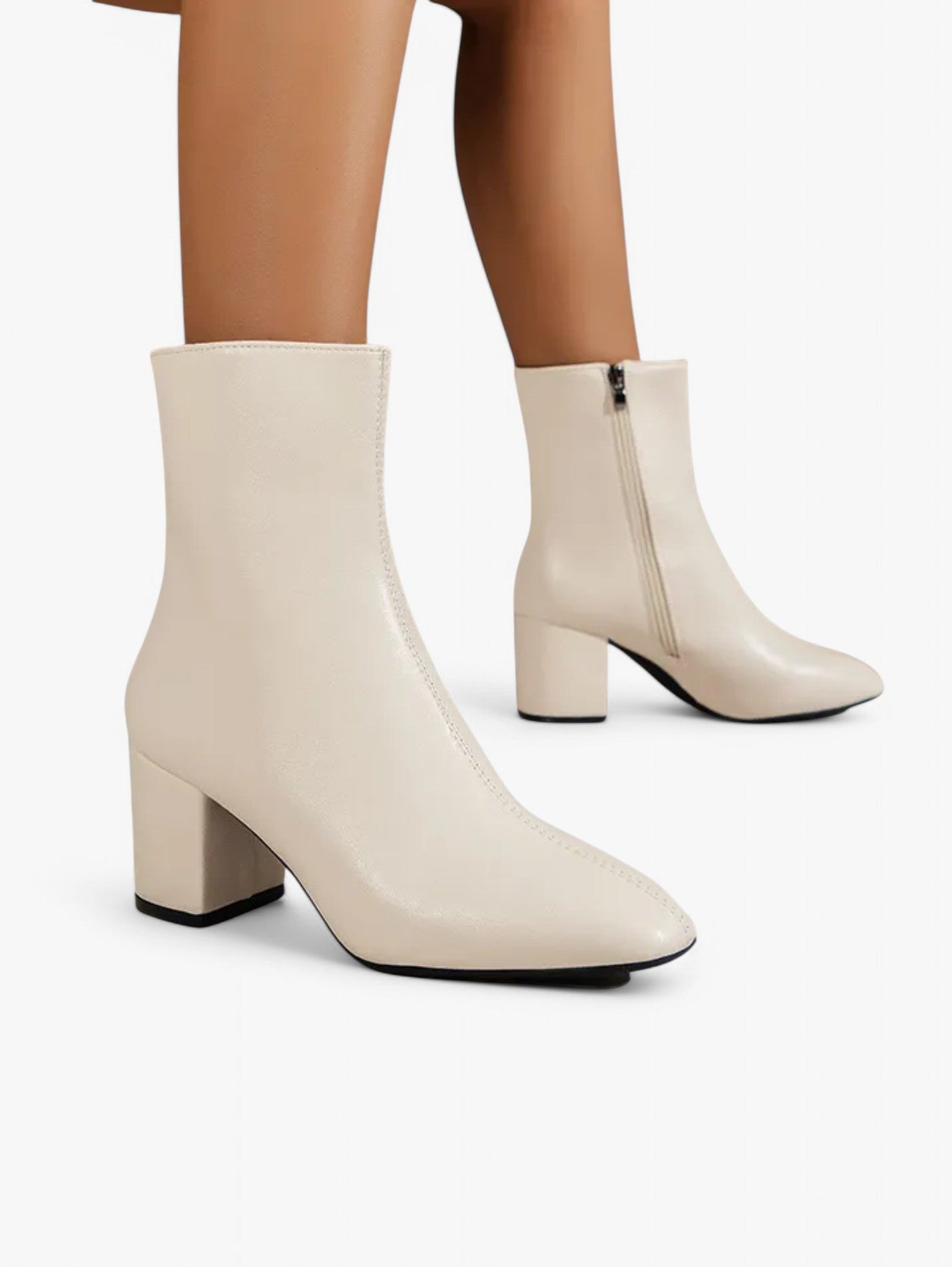 Jada | Women's Elegant Western Ankle Boots Pointed Toe Side Zipper Block Heel