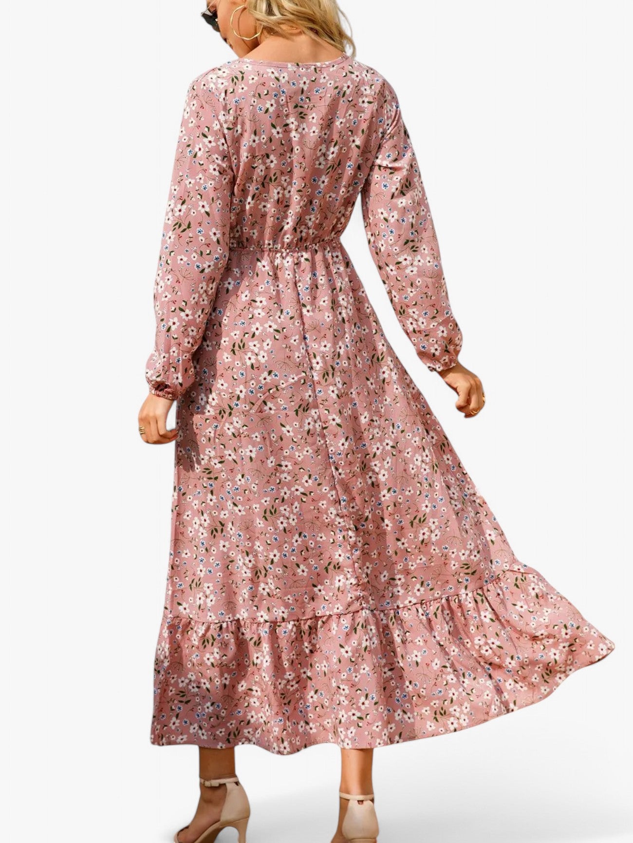 Jada | Women's Floral Wrap Boho Elegant Maxi Dress Long Sleeve
