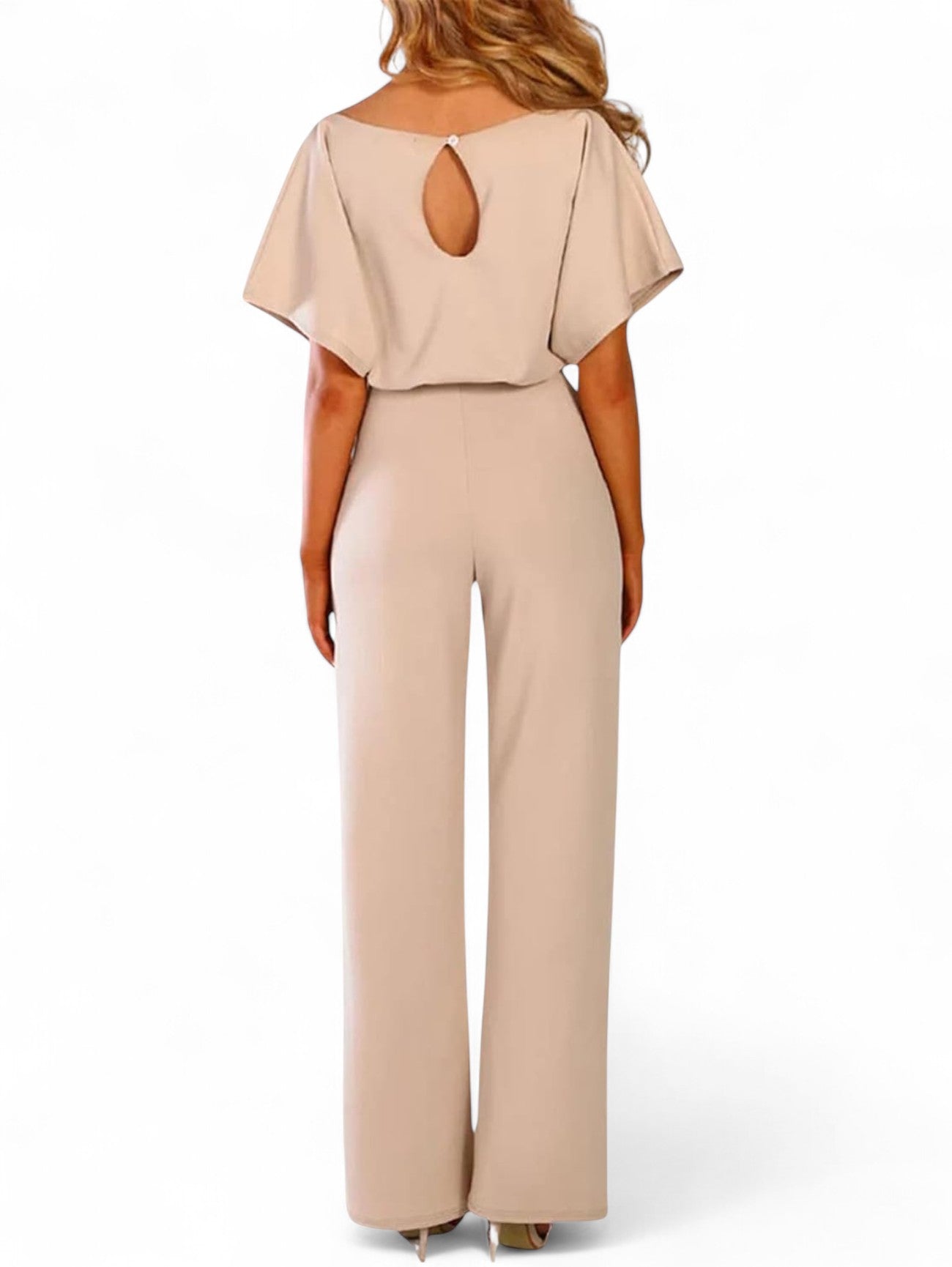 Jada | Women's Elegant Short Sleeve Wide Leg Jumpsuit