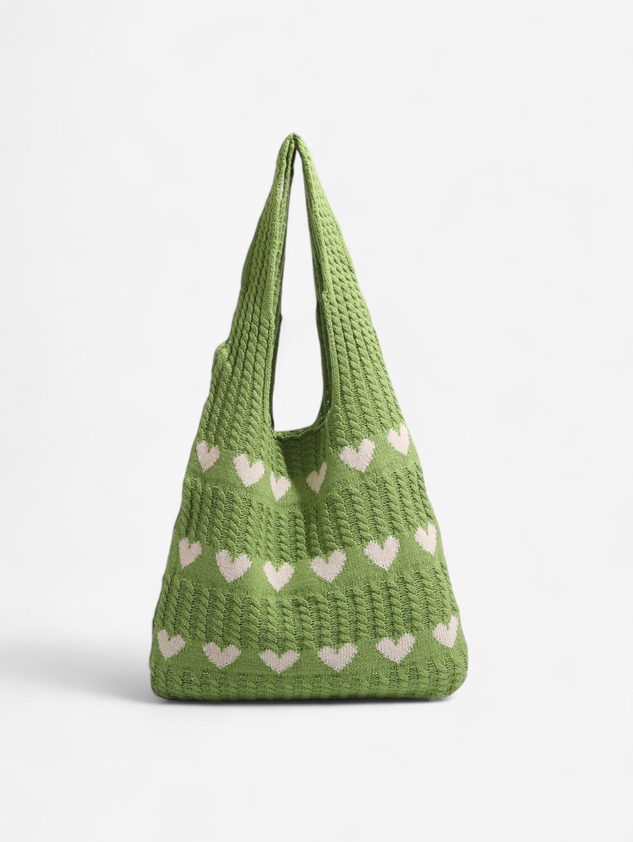 Jada | Women's Large Soft Crochet Heart Tote Bag