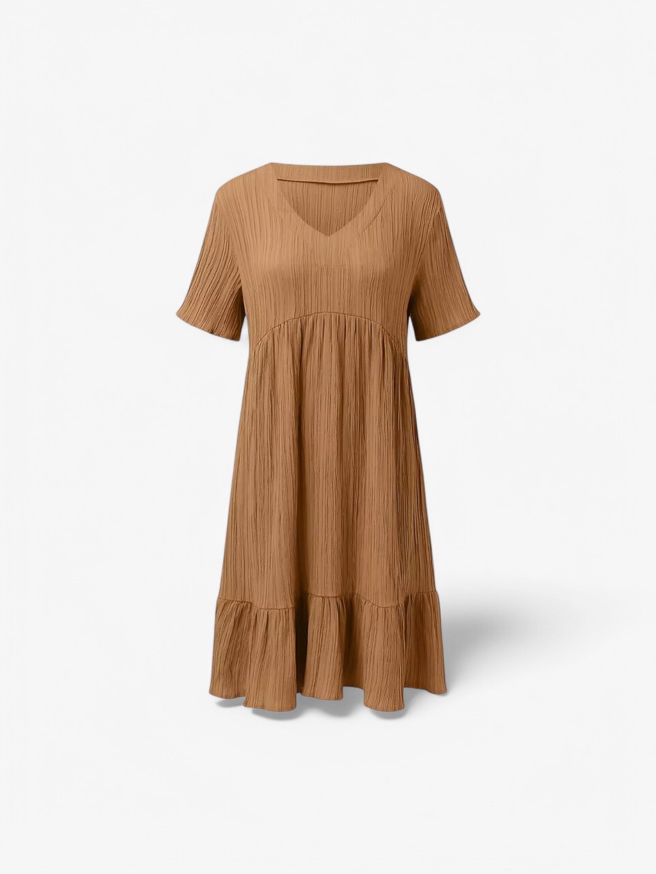Jada | Women's Boho Pleated V-Neck Short Sleeve Summer Mini Dress