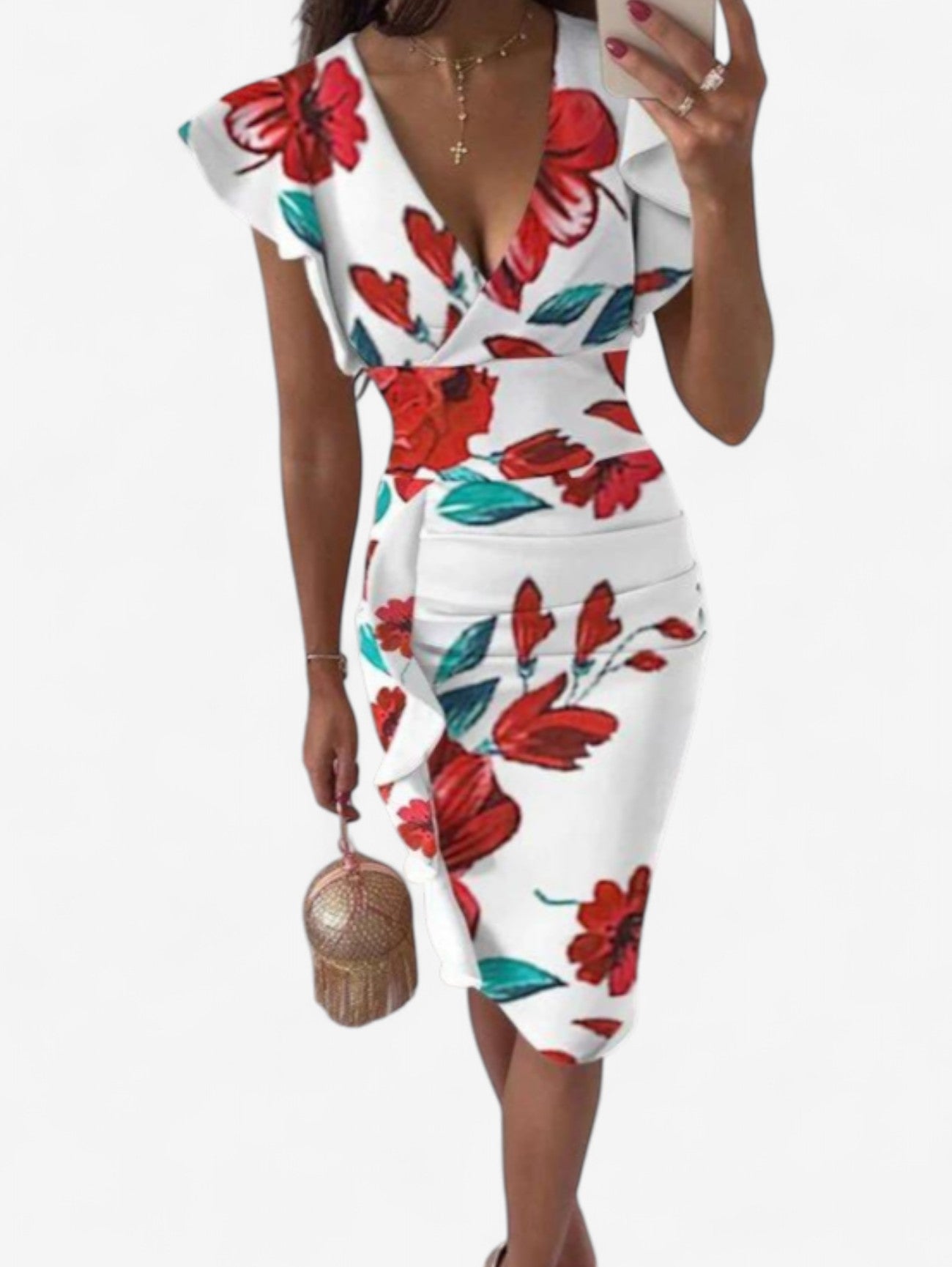 Jada | Women’s Formal Wedding Guest Bodycon Midi Dress