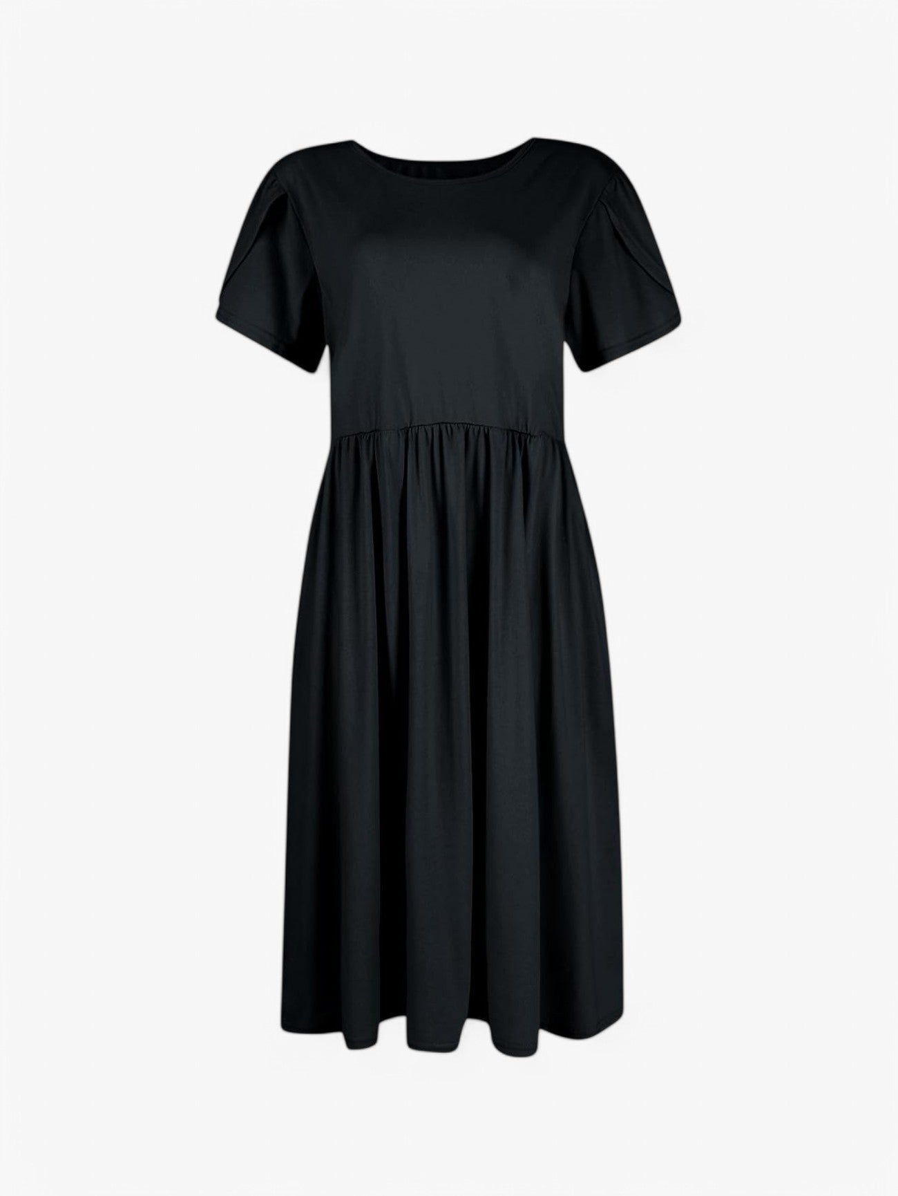 Jada | Women's Short Sleeve Pleated A Line Summer Maxi Dress