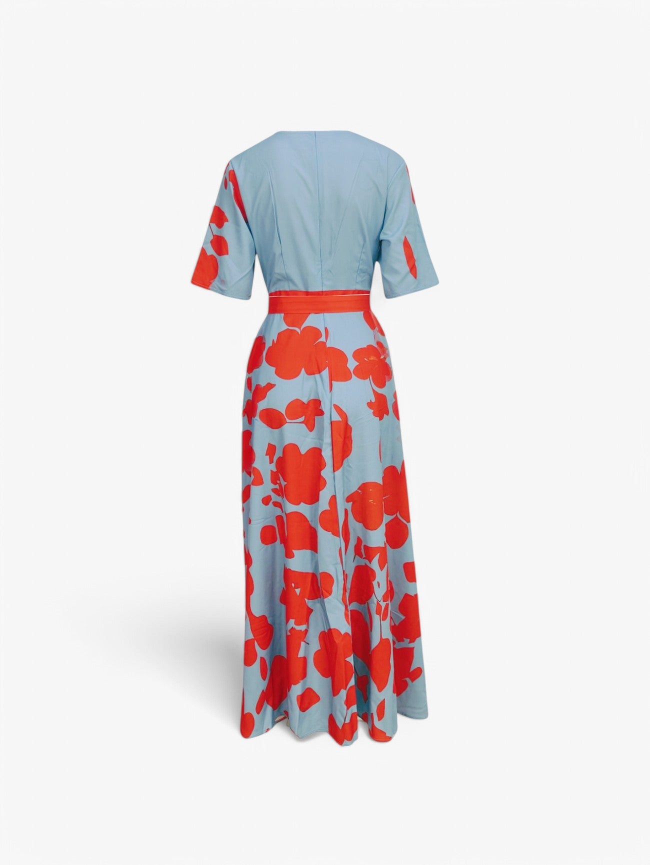 Jada | Women's Floral V-Neck Short Sleeve Elegant Summer Maxi Dress