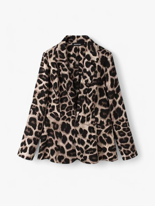 Jada | Women's Elegant Long Sleeve Leopard Print Blazer Jacket