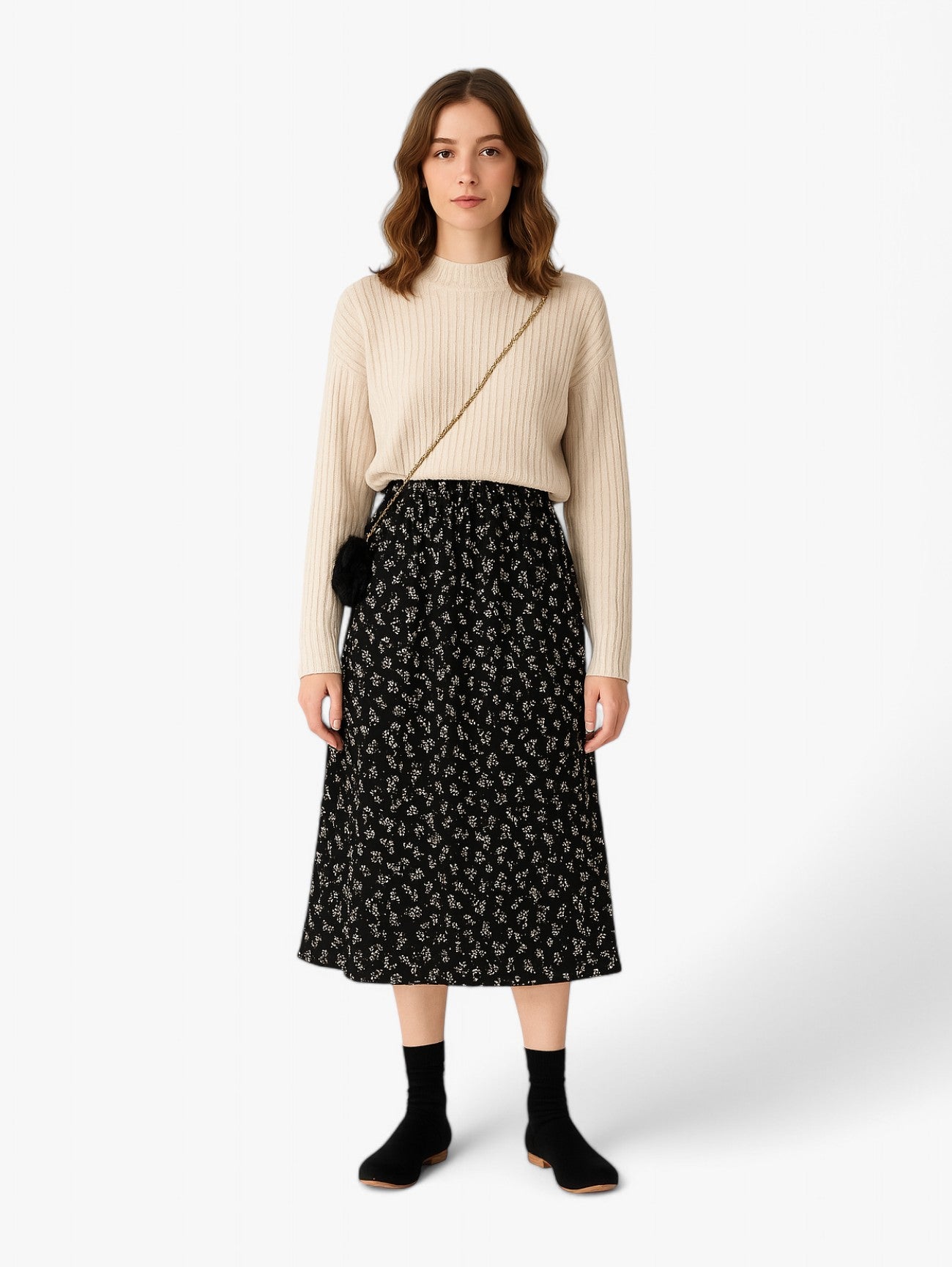 Jada | Women’s Print A Line Pull On Summer Midi Skirt