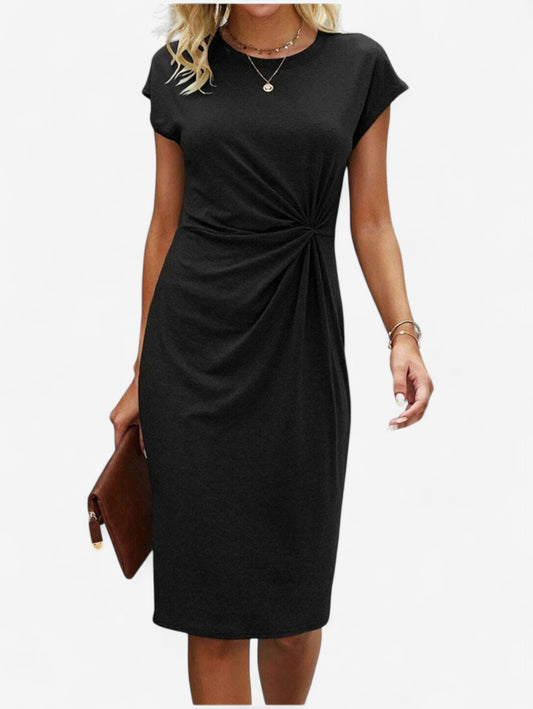 Jada | Women’s Ruched Formal Wrap Bodycon Midi Dress