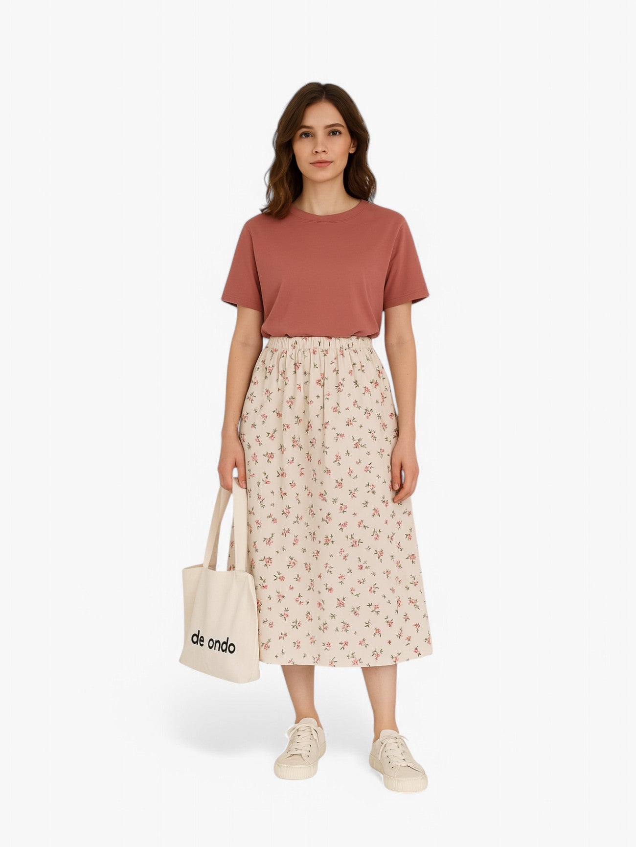 Jada | Women’s Print A Line Pull On Summer Midi Skirt