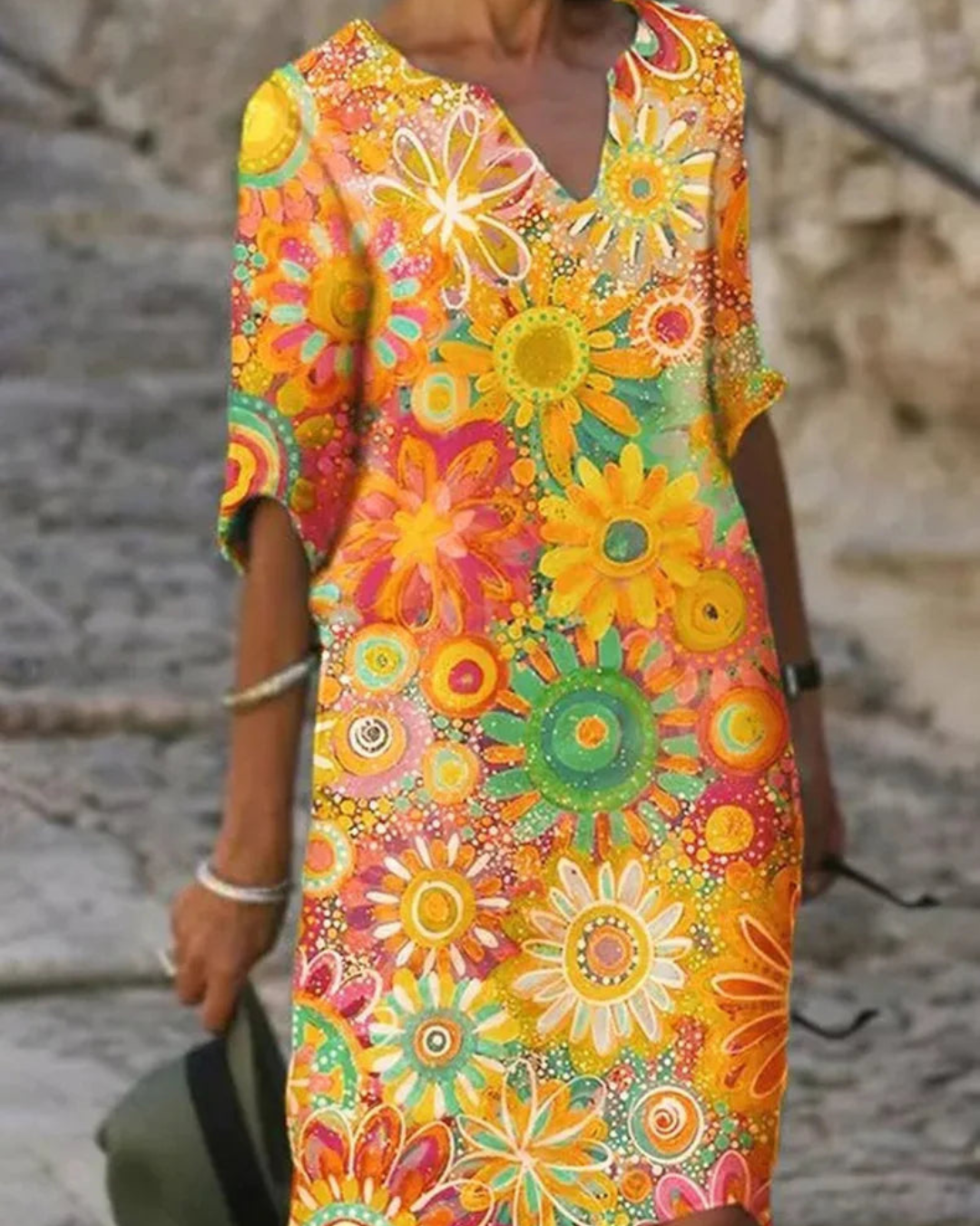 Jada | Women's Floral Boho Midi Dress