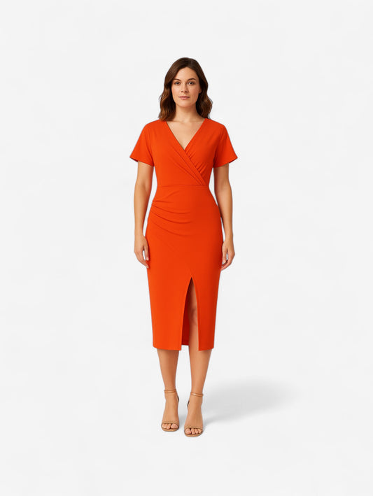 Jada | Women's Formal Wedding Guest Split Bodycon Midi Dress