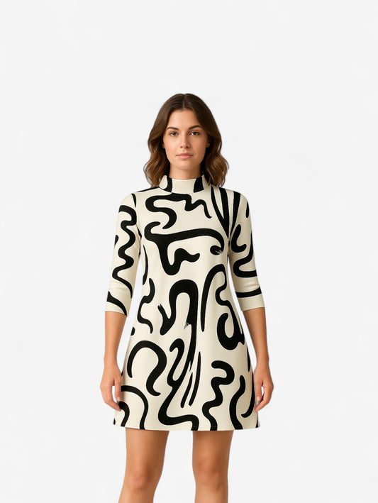 Jada | Women's Abstract Print A Line Mini Dress