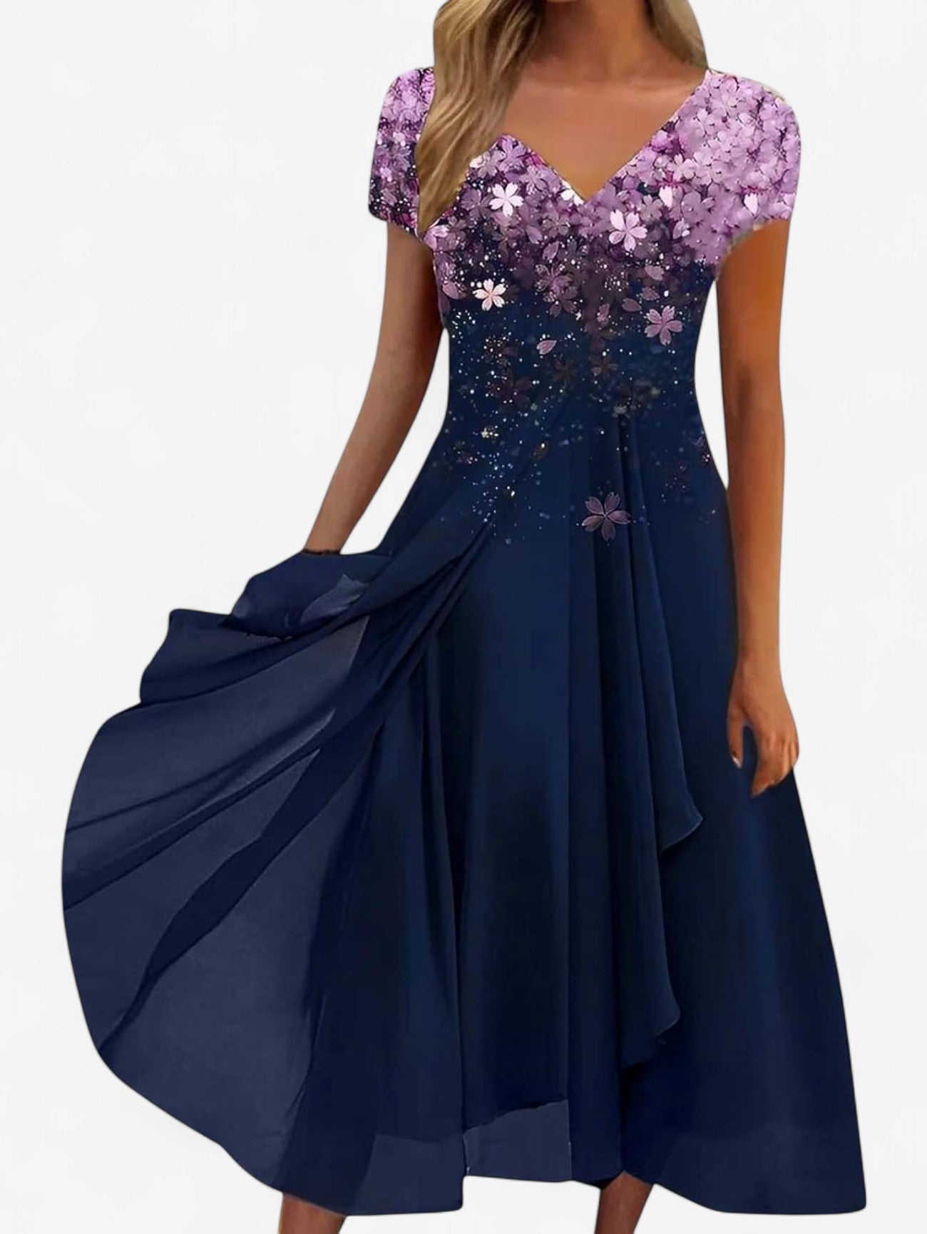 Jada | Women's Formal V-Neck Wrap Midi Dress