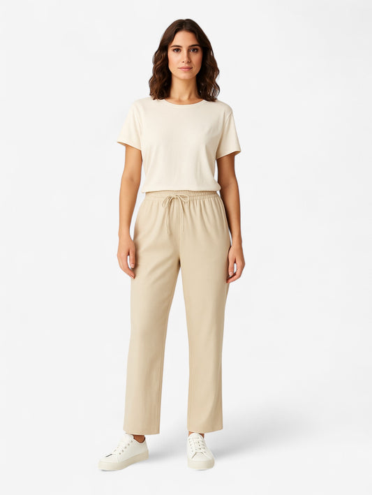 Jada | Women’s Wide Leg Casual Pants with Elastic Waist