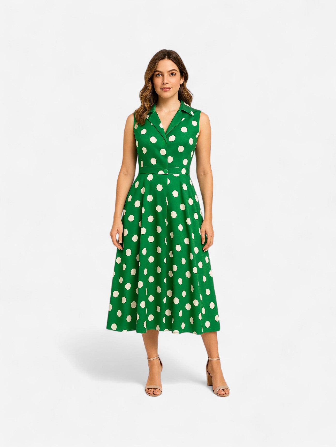 Jada | Women's Wedding Guest Sleeveless Wrap Midi Dress
