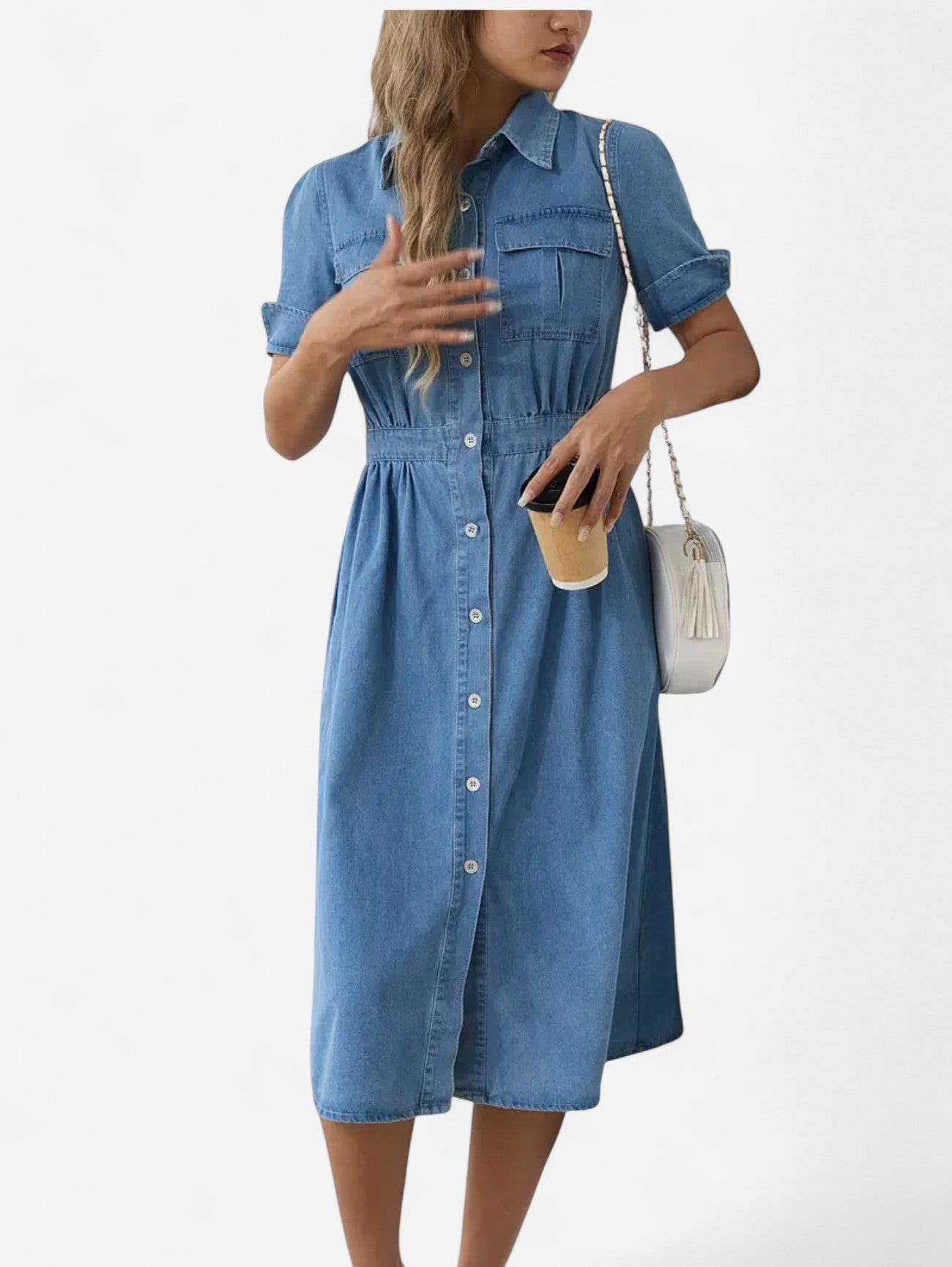 Jada | Women's Button Down Formal Jeans Dress
