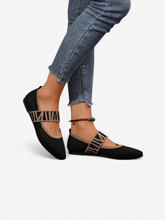 Jada | Women's Knitted Pointed Toe Slip On Flat Shoes