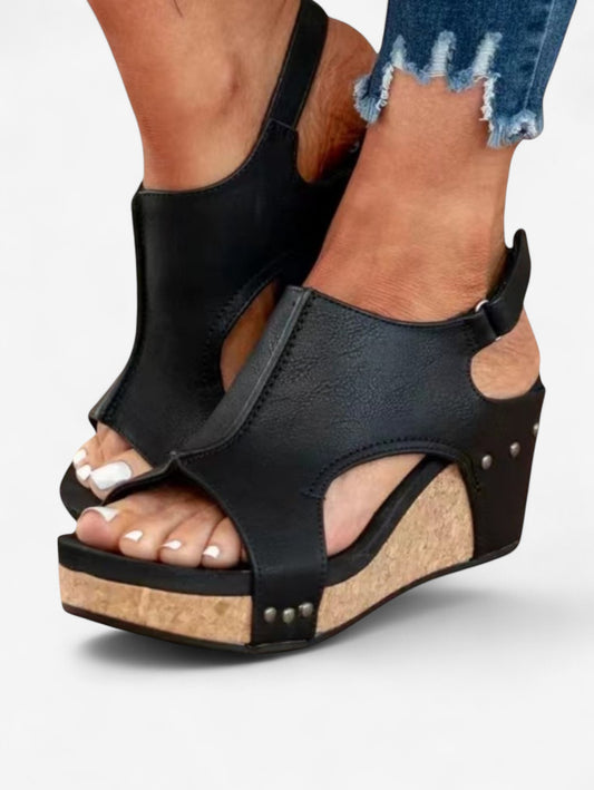 Jada | Women's Platform Wedge Sandals Slip On Summer Shoes