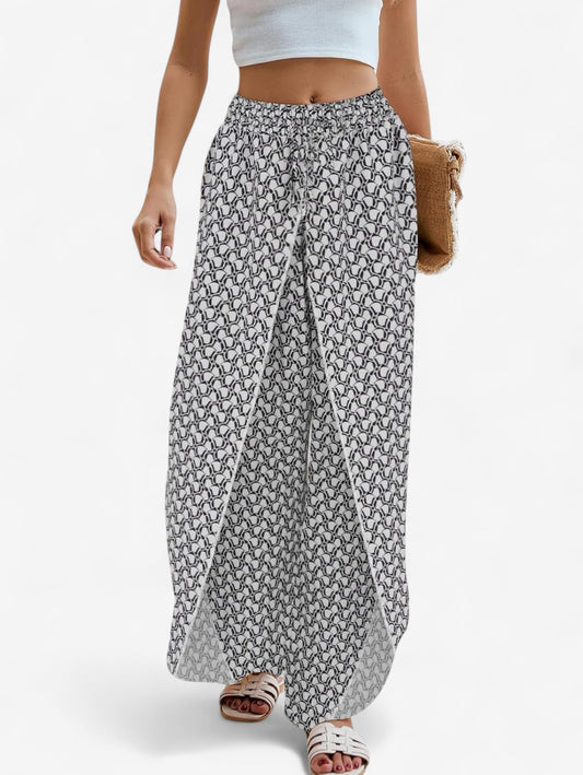 Jada | Women's Flowy Boho Wide Leg Split Front High Waist Pants