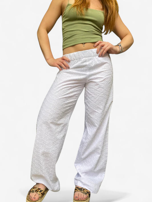 Jada | Women's Casual Adjustable Waist Low Rise Wide Leg Pants