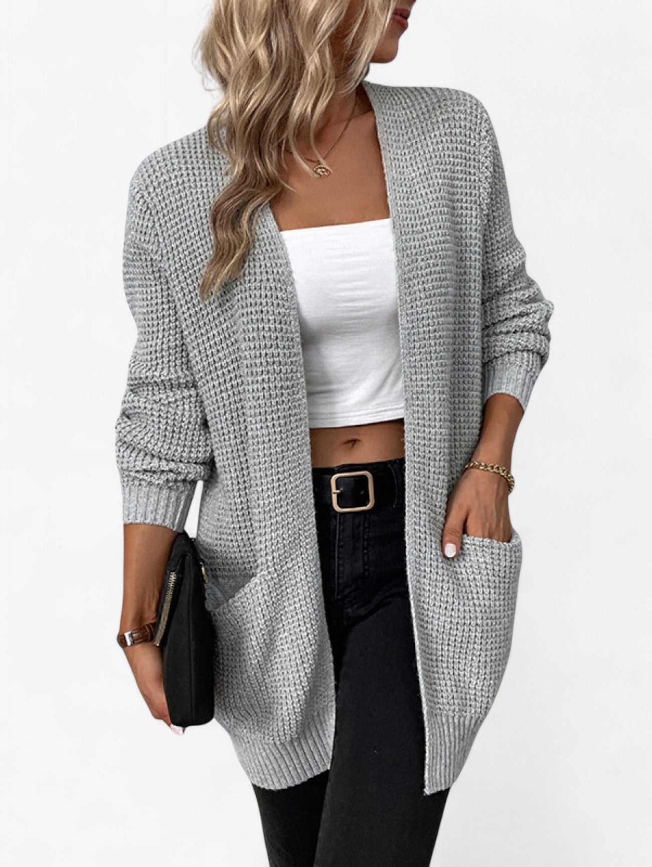 Jada | Women's Long Sleeve Knitted Cardigan Vest