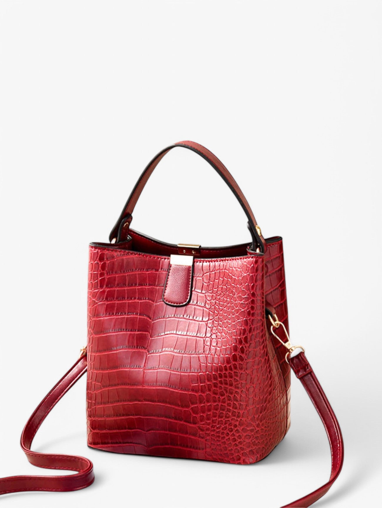 Jada | Women's Black Croc Big Shoulder Tote Bag Charm
