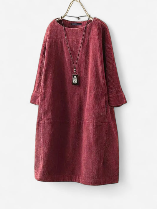 Jada | Women’s Loose Fit Vintage Casual Midi Dress
