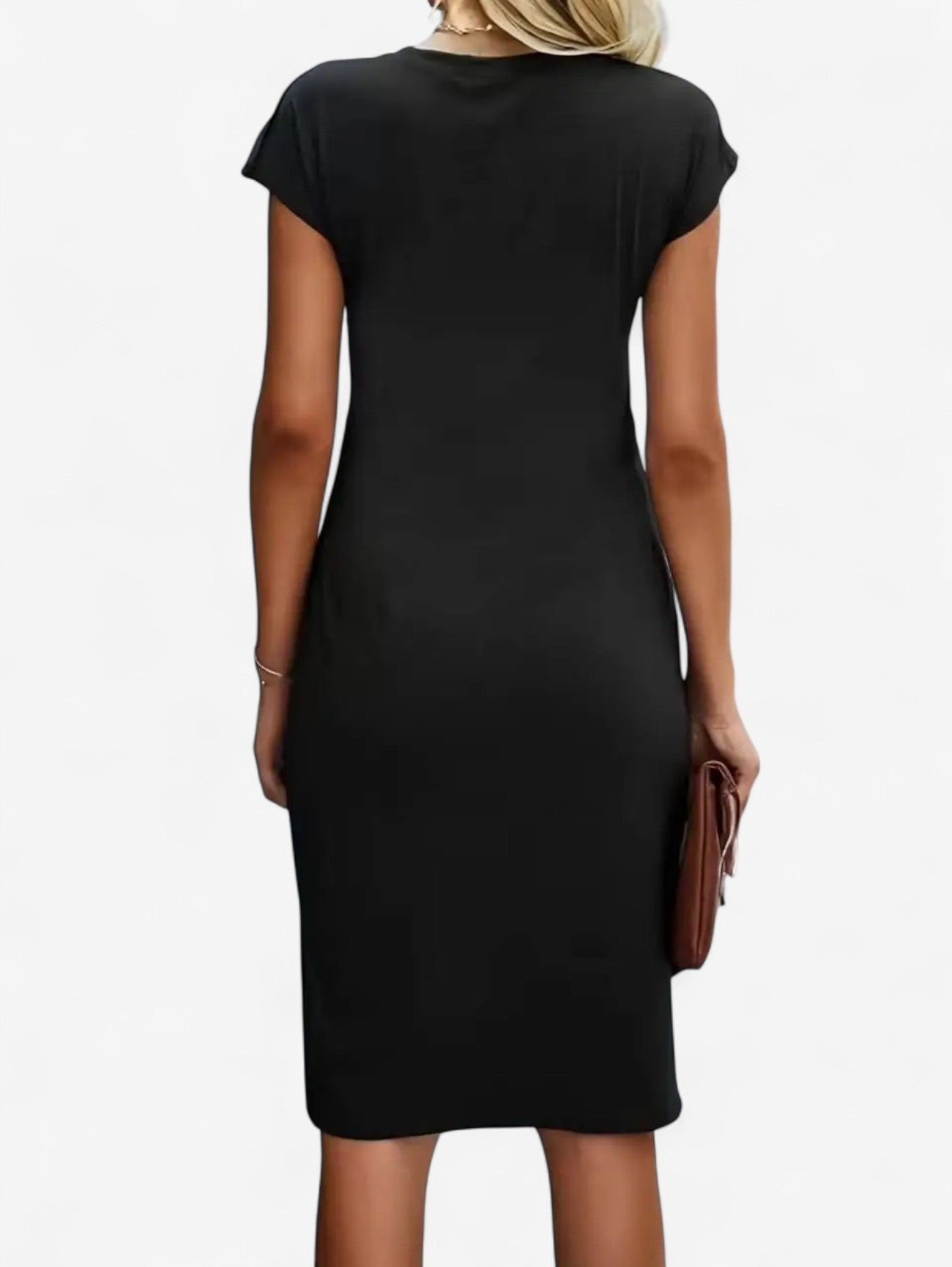 Jada | Women’s Ruched Formal Wrap Bodycon Midi Dress