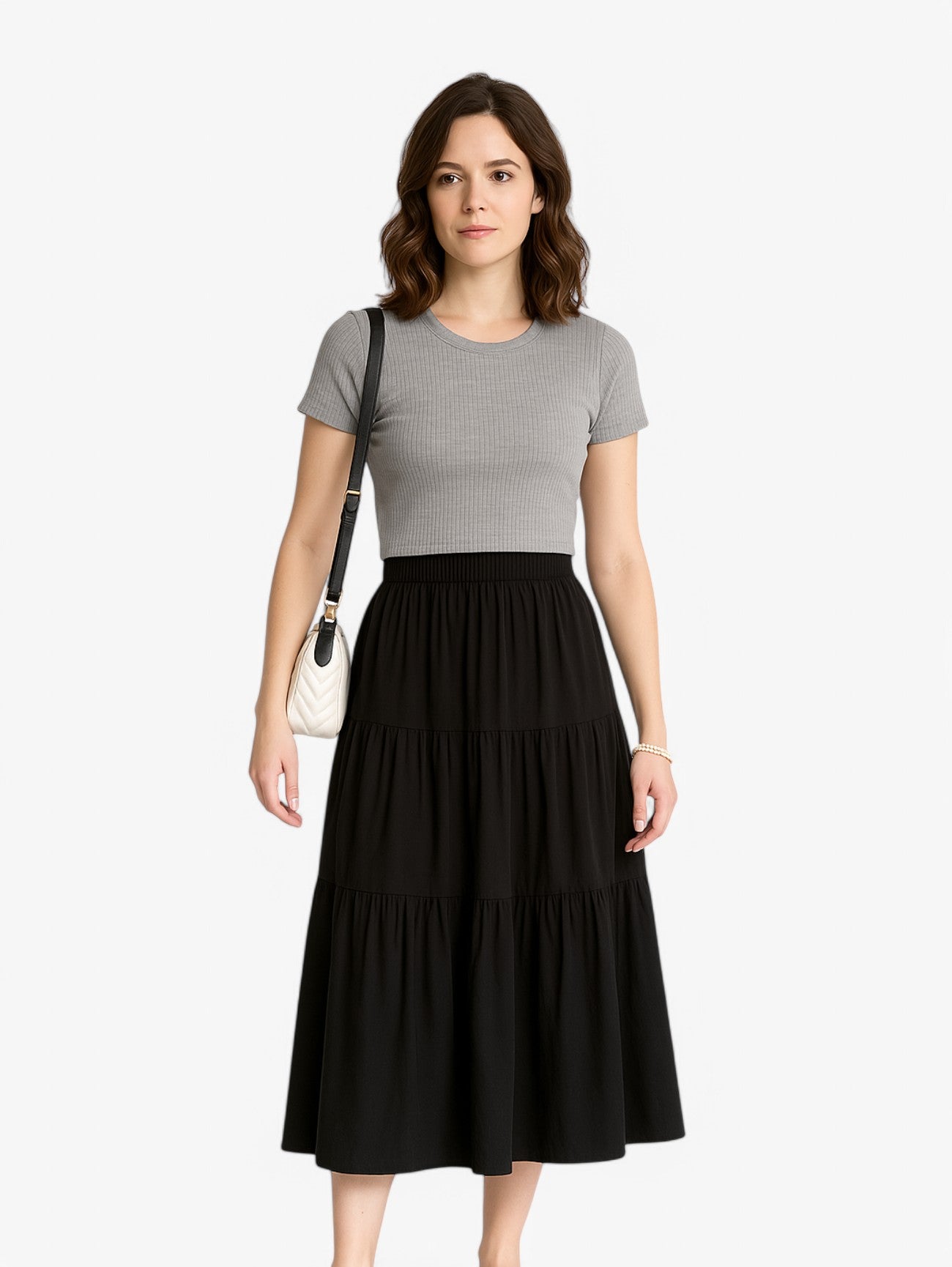 Jada | Women's Casual Summer Tiered Midi Skirt
